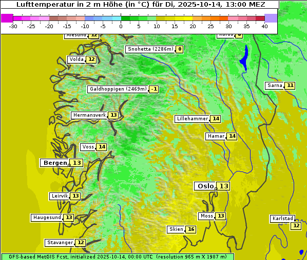 Temperatur, 14. 10. 2025