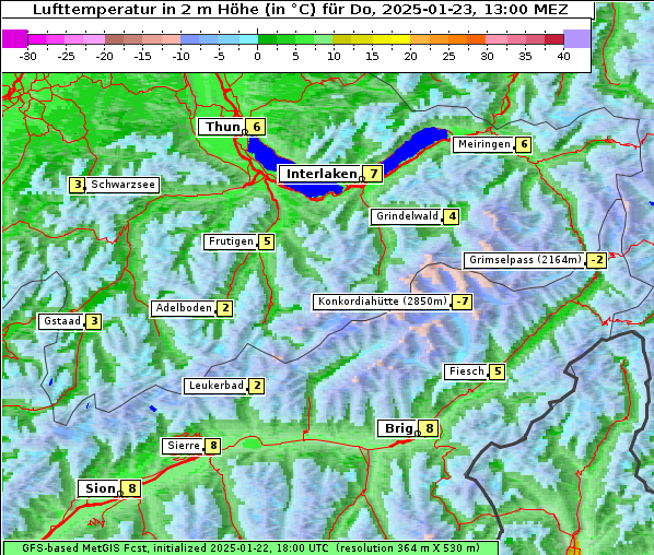 Temperatur, 23. 1. 2025