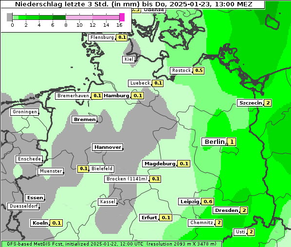 Niederschlag, 23. 1. 2025