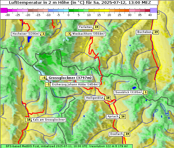 Temperatur, 12. 7. 2025