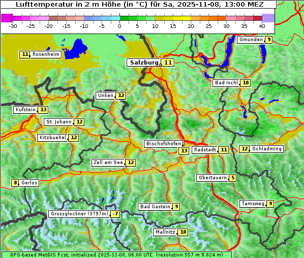 Temperatur, 8. 11. 2025