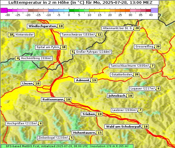 Temperatur, 28. 7. 2025