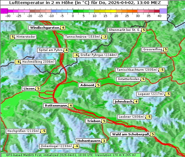 Temperatur, 2. 4. 2026