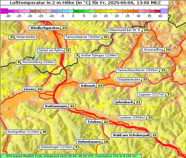 Temperatur, 6. 6. 2025
