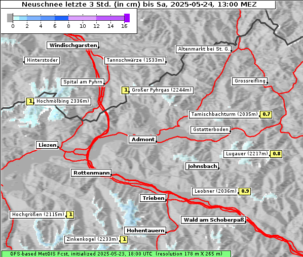 Neuschnee, 24. 5. 2025
