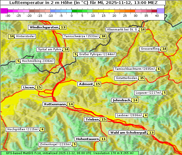 Temperatur, 12. 11. 2025