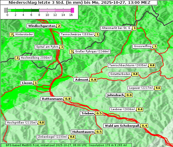 Niederschlag, 27. 10. 2025