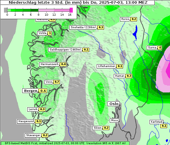 Niederschlag, 3. 7. 2025