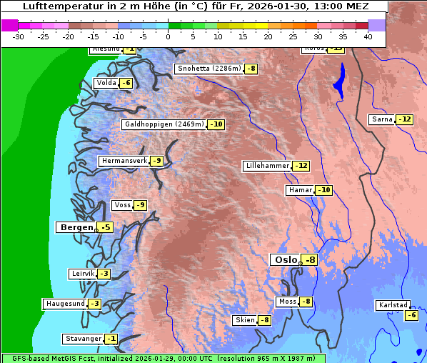 Temperatur, 30. 1. 2026