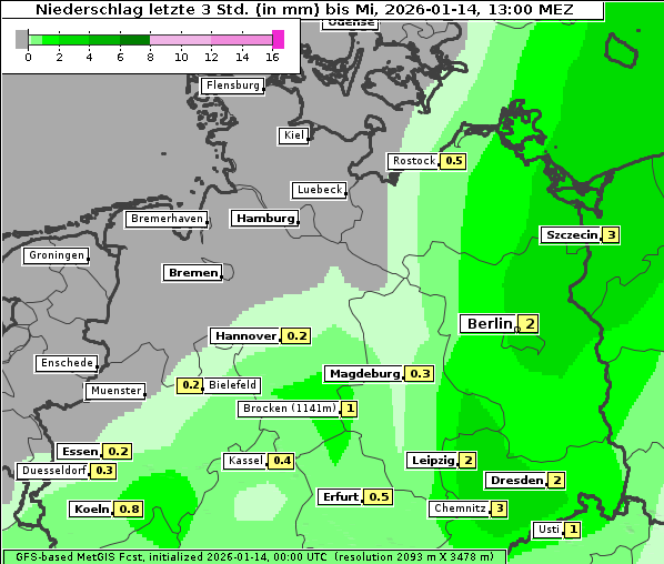 Niederschlag, 14. 1. 2026