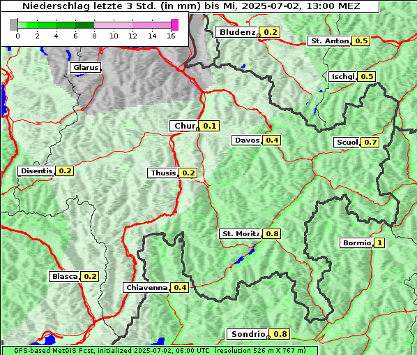 Niederschlag, 2. 7. 2025