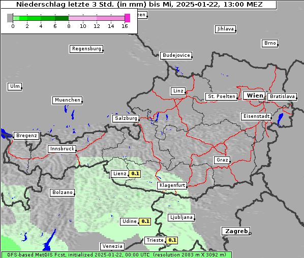 Niederschlag, 22. 1. 2025