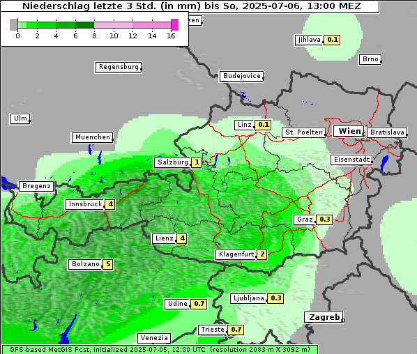 Niederschlag, 6. 7. 2025