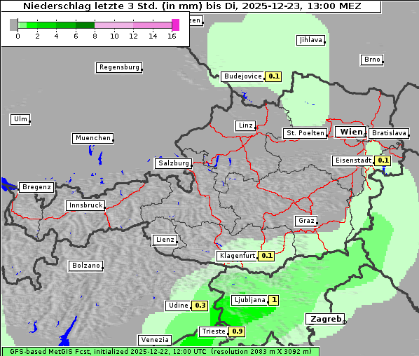 Niederschlag, 23. 12. 2025