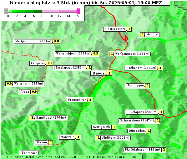 Niederschlag, 1. 6. 2025