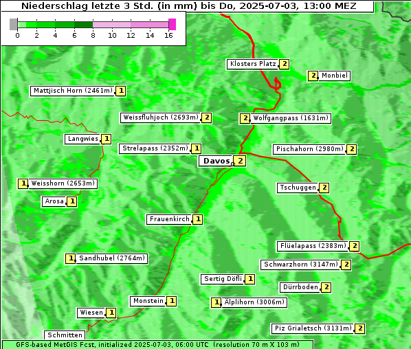 Niederschlag, 3. 7. 2025