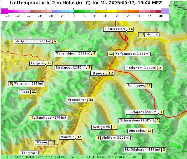 Temperatur, 17. 9. 2025