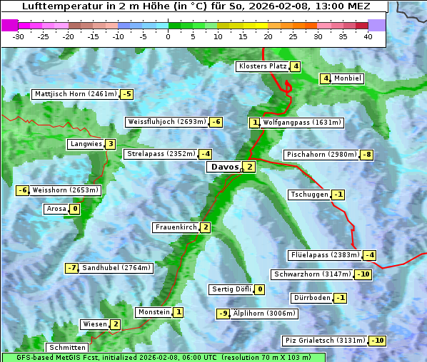 Temperatur, 8. 2. 2026