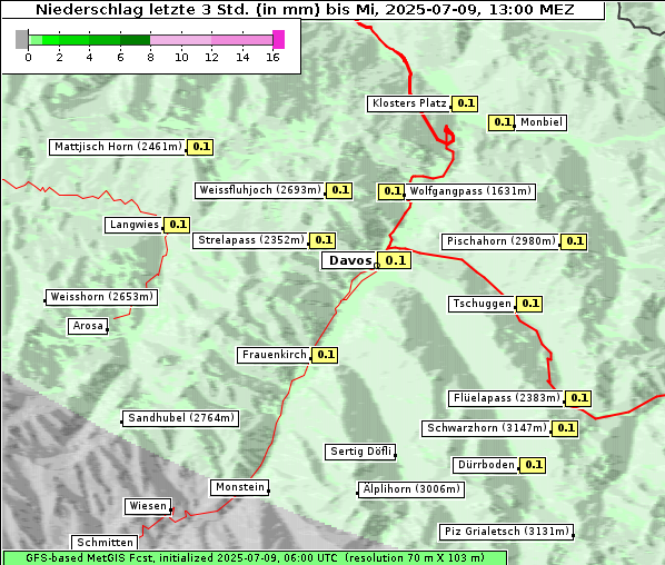 Niederschlag, 9. 7. 2025
