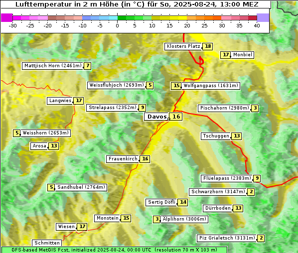 Temperatur, 24. 8. 2025