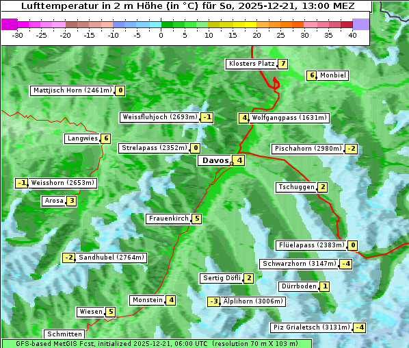 Temperatur, 21. 12. 2025