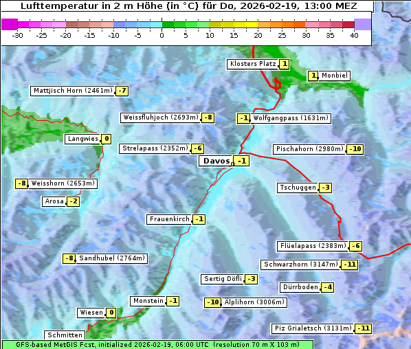 Temperatur, 19. 2. 2026