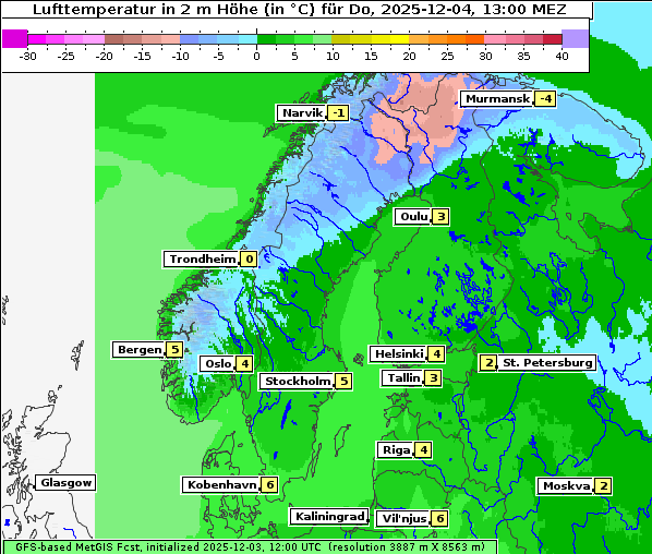 Temperatur, 4. 12. 2025