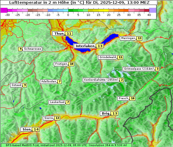 Temperatur, 9. 12. 2025