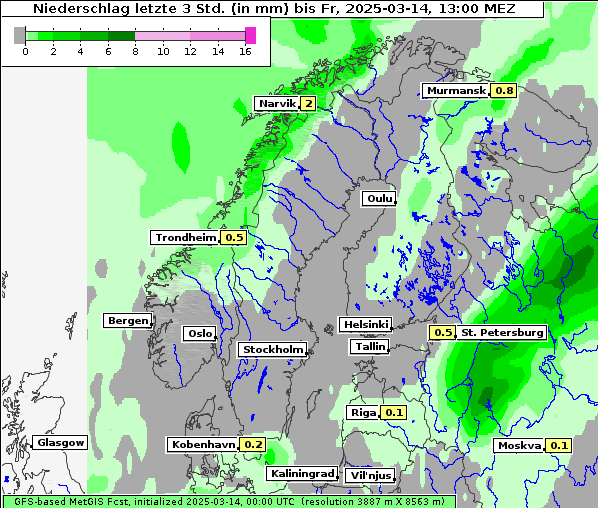 Niederschlag, 14. 3. 2025
