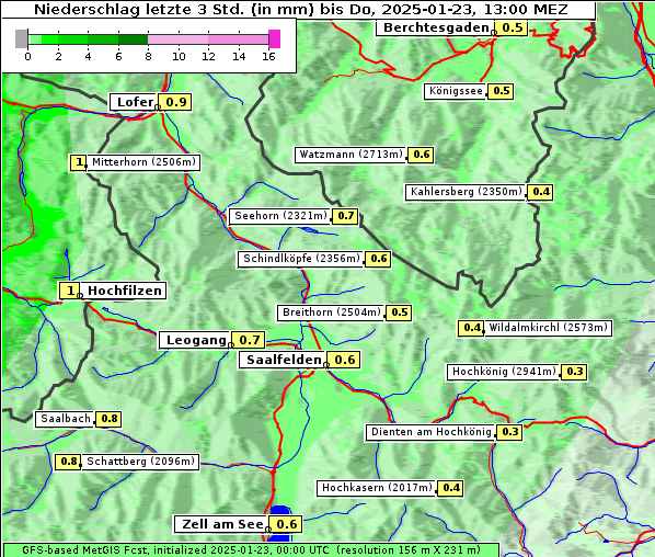 Niederschlag, 23. 1. 2025