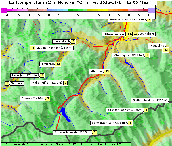 Temperatur, 14. 11. 2025