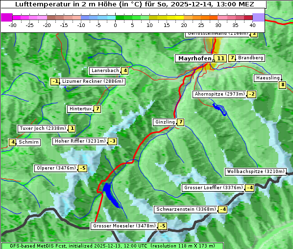 Temperatur, 14. 12. 2025