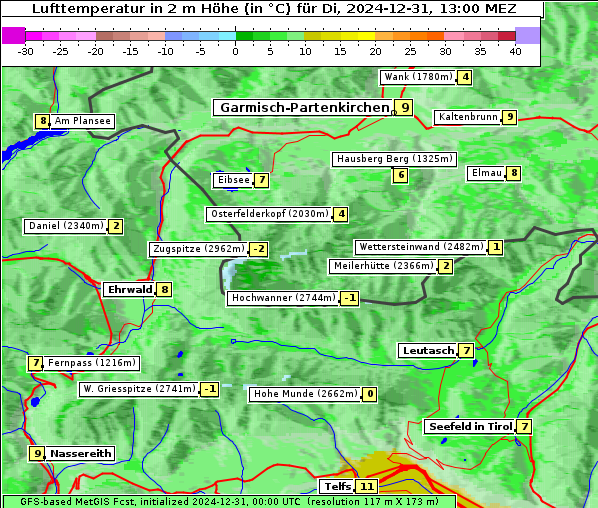 Temperatur, 31. 12. 2024