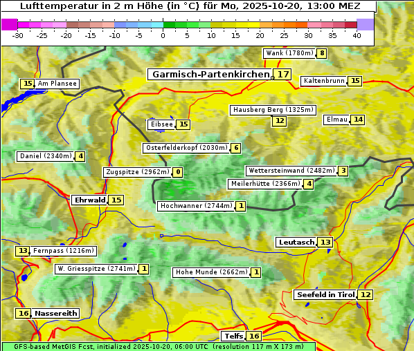 Temperatur, 20. 10. 2025