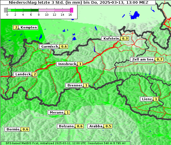 Niederschlag, 13. 3. 2025