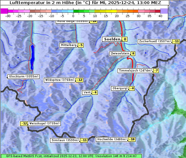 Temperatur, 24. 12. 2025