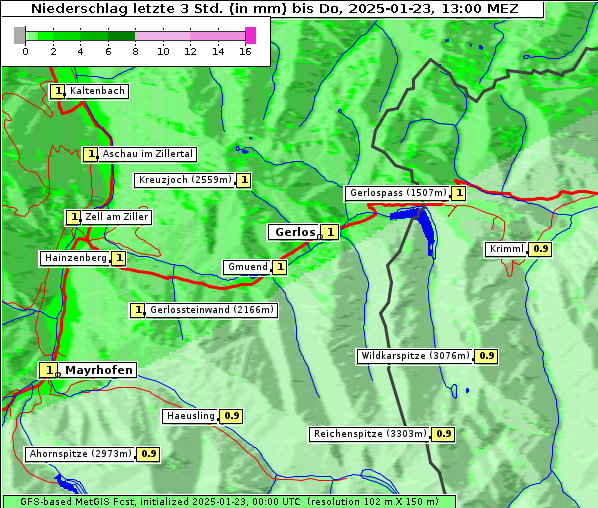 Niederschlag, 23. 1. 2025