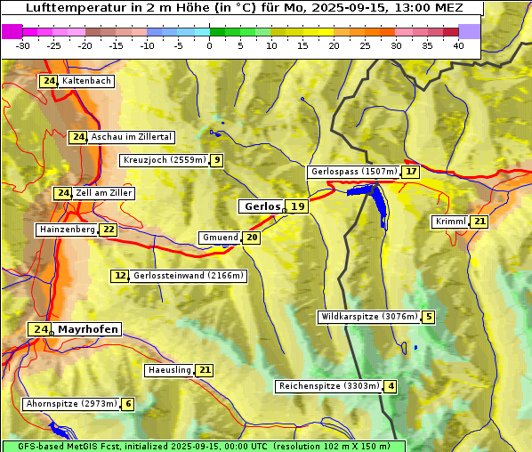 Temperatur, 15. 9. 2025