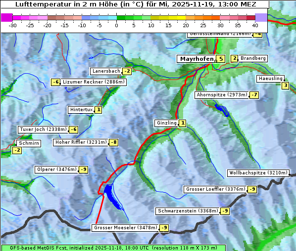 Temperatur, 19. 11. 2025