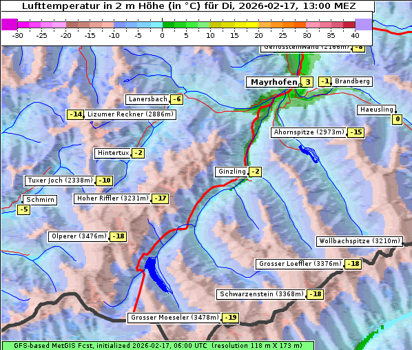 Temperatur, 17. 2. 2026