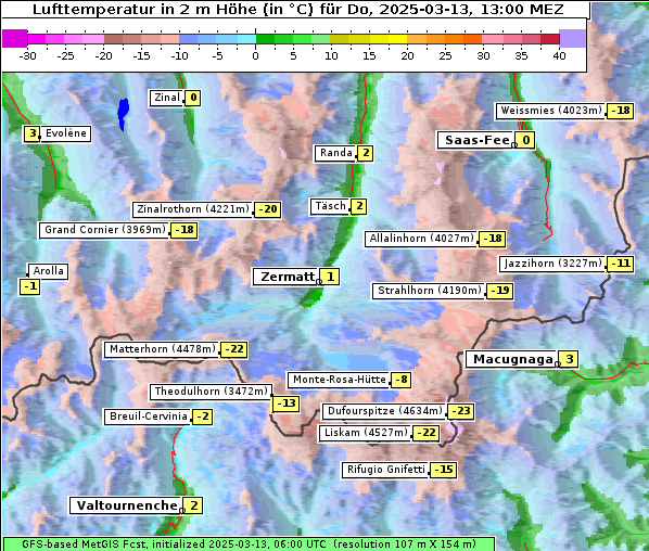 Temperatur, 13. 3. 2025