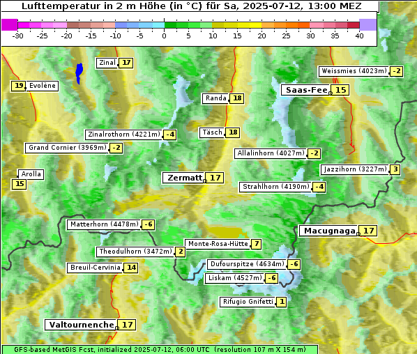 Temperatur, 12. 7. 2025