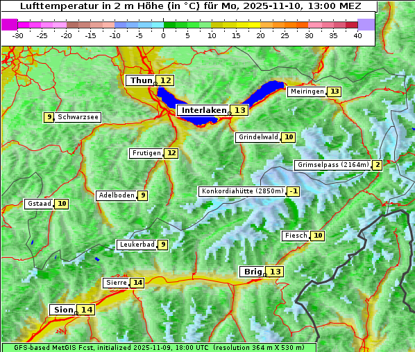 Temperatur, 10. 11. 2025