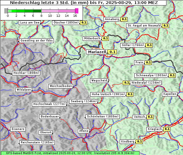 Niederschlag, 29. 8. 2025