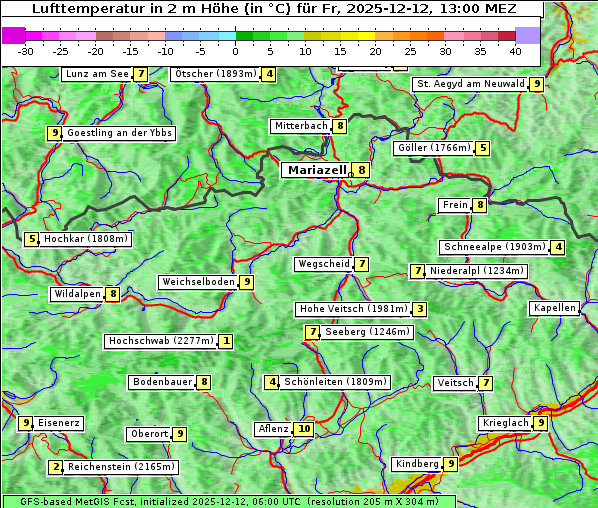 Temperatur, 12. 12. 2025