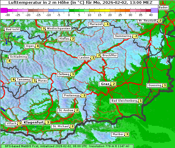Temperatur, 2. 2. 2026