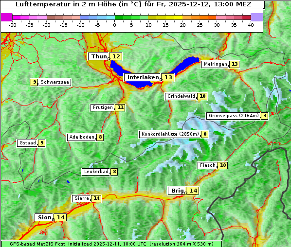 Temperatur, 12. 12. 2025