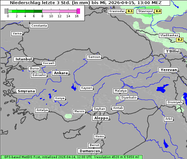 Niederschlag, 15. 4. 2026