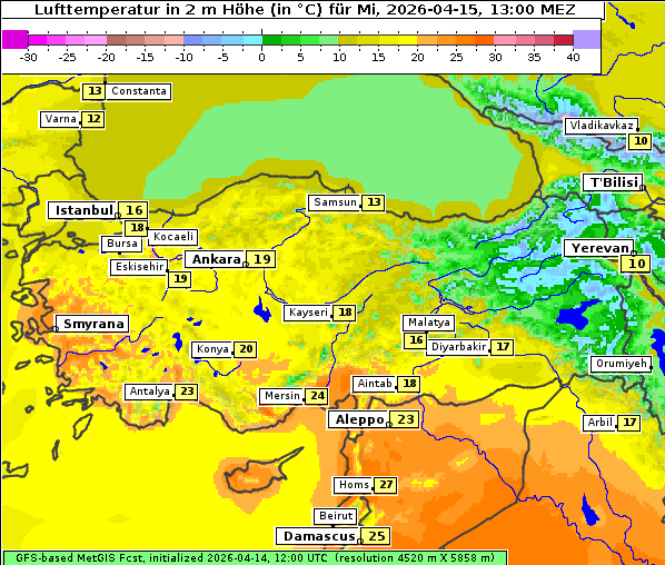 Temperatur, 15. 4. 2026