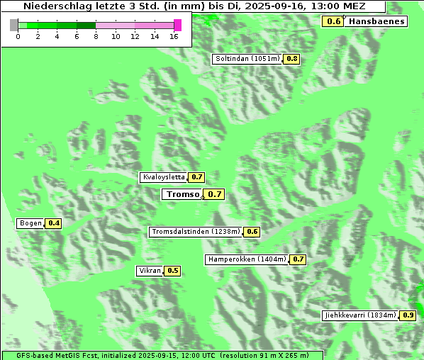 Niederschlag, 16. 9. 2025
